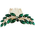 thumbnail image 4 of Peineta para novia, accesorios para el cabello de boda de cristal verde esmeralda, accesorios para fiesta de mujeres y niñas (verde) 7,5*4,5 cm, 4 of 5