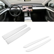 Xotic Tech Set Interior Dashboard Panel + Door Trim Cover Wrap Cap Trim Combo Kit, Matte White, Compatible with Tesla Model 3 2021-up Model Y 2020-up