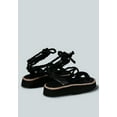 thumbnail image 3 of KENDALL Strings Platform Leather Sandal in Black, 3 of 4