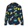 thumbnail image 2 of Goofa Funny Spaceships Printed Women's UPF 50+ Sun Protection Hoodie Jacket Lightweight Long Sleeve Sun Shirt for Women with Pocket Hiking Outdoor-, 2 of 9