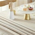 thumbnail image 2 of Striped Tassel Round Tablecloth Cotton Linen Wrinkle Resistant Table Cover for Kitchen Dining Home Tabletop Decoration, 2 of 4
