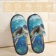 thumbnail image 2 of Fotbe Watercolor Turtle4 Pantuflas Peludas para Mujer con Estampado, Zapatillas de Peluche, Zapatos de Invierno para Casa, Uso Interior y Exterior-Large, 2 of 8