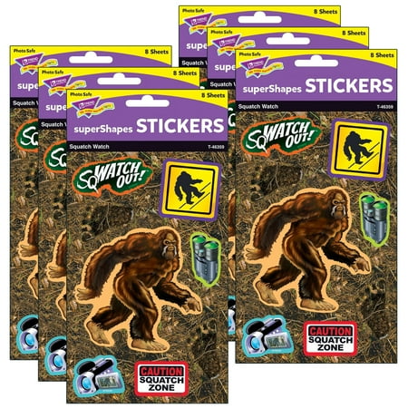 UPC: 0194629111046 | TREND Squatch Watch Large superShapes Stickers 64 Per Pack 6 Packs