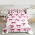 thumbnail image 2 of Manfei Kids Teens Girls Cartoon Pink Ribbon Bow Bedding Comforter Set 2pcs,Cute Bow Knot Twin Comforter Sets Microfiber,Dreamy Princess Bowtie Breathable Bedding Set,Luxury Bedroom Decor,Reversible, 2 of 8