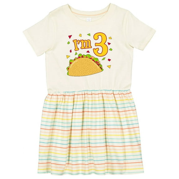 Inktastic I'm Three Taco Birthday Party Girls Toddler Dress