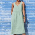 thumbnail image 2 of Sngxgn Women's Casual Loose Sundress Long Dress Sleeveless Split Maxi Dresses Summer Beach Dress with Pockets(Mint Green,S), 2 of 6