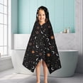 thumbnail image 6 of Black Zodiac Sun Moon Star Pattern Hooded Bath Towel，50"x30" for Ages 3 To 12 Kids, Quick Dry Lightweight Soft Microfiber Hood Beach Towel Cover Up for Kids, 6 of 7