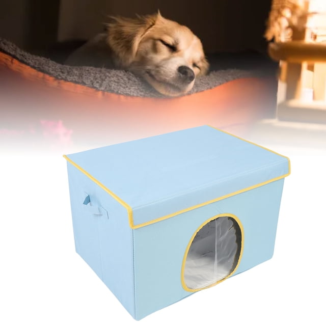 Maison Chauffante pour Chat, Maisonnette Chauffante Pliable pour Minou Résistante aux Intempéries, Abri Extérieur Isolé pour Chats Errants de la Communauté, Maisonnette Réchauffante pour Temps Froid avec Coussin Chauffant pour l'Hiver