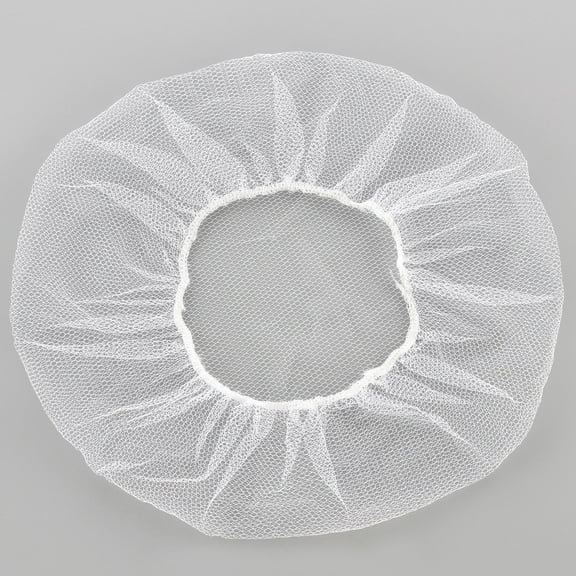 Global Industrial Nylon Hairnet, 24", Honeycomb, White, 100/Bag