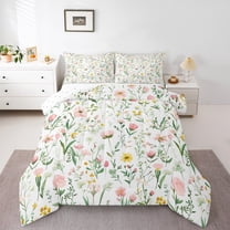 Castle Fairy Teens Spring Garden Queen Comforter Set,Chic Flowers Bedding Comforter Set