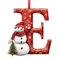 thumbnail image 4 of QISIWOLE 26 Letter Flat Snowman Christmas Ornaments, 3.5in Cute Flat Christmas Tree Letter Decoration, Personalized Hanging Pendant for Indoor DIY Hanging Xmas Ornament-E (1 PCS), 4 of 4
