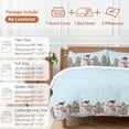 thumbnail image 6 of Christmas Duvet Cover Set King Size, Winter Xmas Snowman Pine Tree Snowflakes Light Blue 4 Piece Soft Microfiber Bedding Set with 1 Duvet Cover, 1 Flat Sheet, 2 Pillowcases, 6 of 9