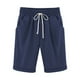 thumbnail image 1 of ICHUANYI Clearance Women's Summer Solid Five Points Large Size Cotton Linen Pants Casual Pants(Dark Blue, XL) Ichuanyi Ichuanyi, 1 of 3