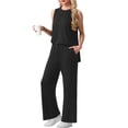 thumbnail image 3 of MINTREUS Lounge Sets for Women Knit Loose Tank Top Wide Leg Pants Soft Comfy Pajamas Set 2-Piece Outfits, 3 of 7