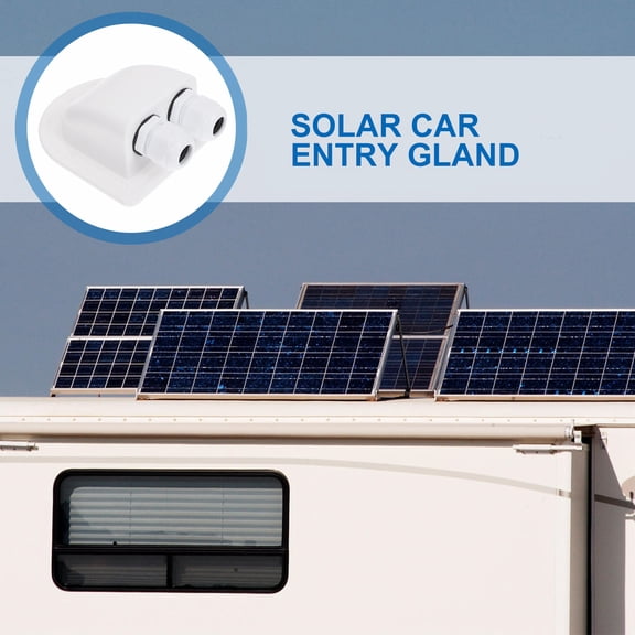 OFFIGAM Cable Gland Dual Hole Entry Box for Solar Panel Wiring ABS Plastic Waterproof White
