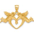 thumbnail image 4 of 14K Yellow Gold Satin Angels Heart Pendant (22 X 30) Made In United States c72, 4 of 6