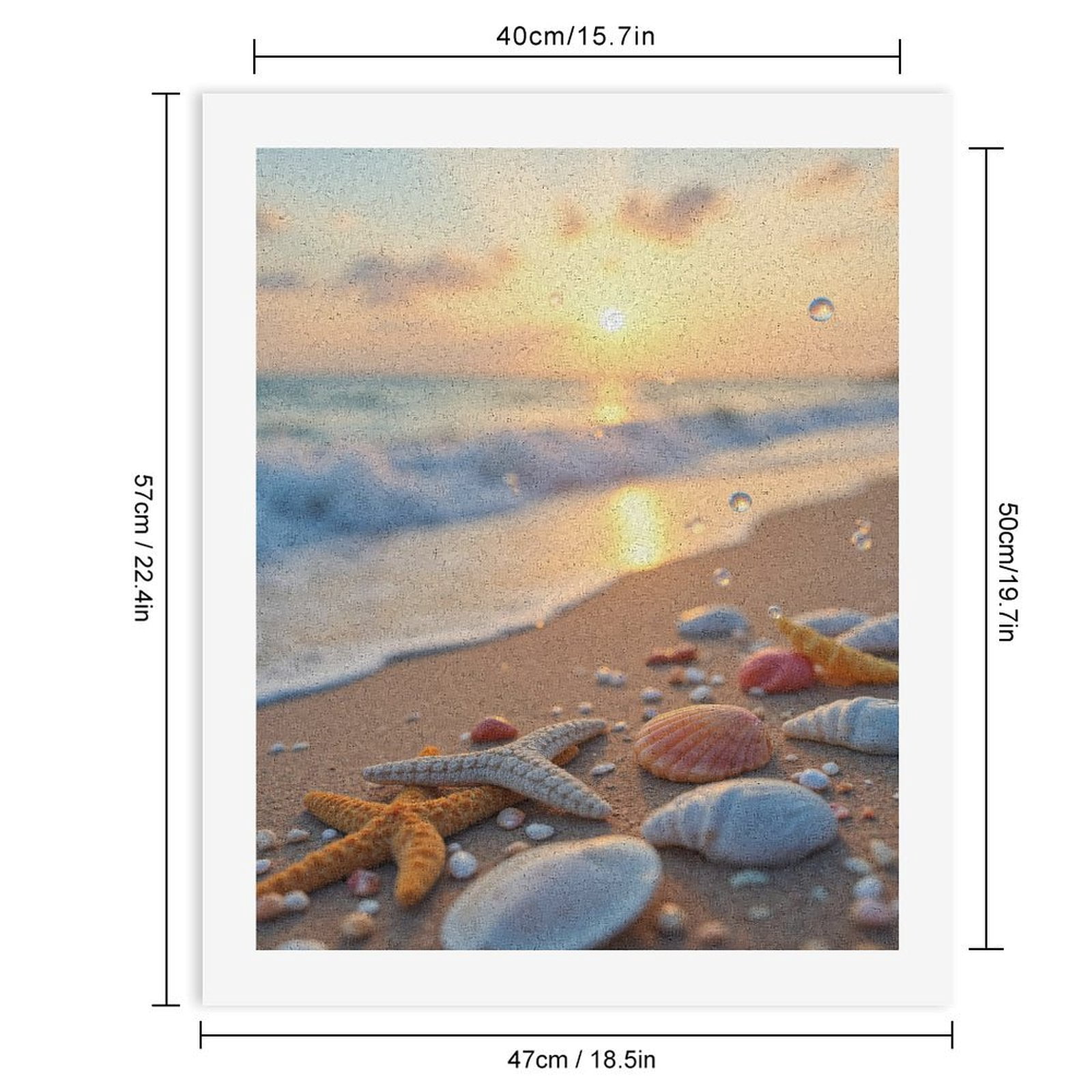 Paint by Numbers Kit for Adults, Beach Sunrise Seashells Sand Waves Paint by Numbers, Easy Paint by Numbers Kit for Adults Beginner, DIY Adult Paint by Number Kits on Canvas, Home Decor