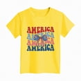 thumbnail image 4 of kpoplk American Flag Shirt Toddler Boys Girls USA Flag Shirts Kids 4th of July T-Shirt Patriotic Tee Tops Outfits(Yellow,5-6 Y), 4 of 4
