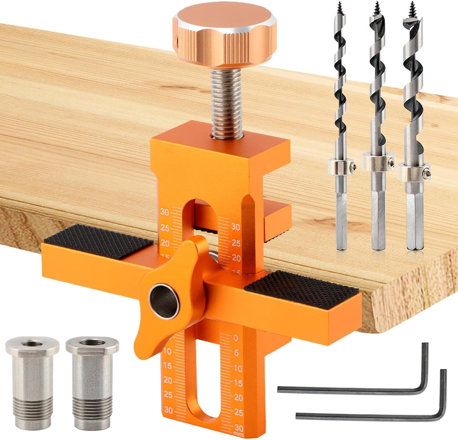 Cabinet Door Mounting Jig, 2-in-1 Cabinet Hinge Installation Positioning Tool with Adjustable Positioner, Aluminum Alloy DIY Locator Jig for Most Cabinets Doors with 3 Drill Bits