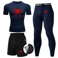 thumbnail image 1 of Traje de hombre de tres piezas de compresión de secado rápido de manga corta, mallas, traje deportivo para correr, traje de entrenamiento de baloncesto, gimnasio, 1 of 6