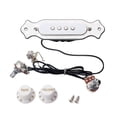 thumbnail image 1 of Pre Wired 4 String Electric Cigar Box Guitar with Magnetic Soundhole Pickup 1 Set Volume Tone Control Knob GMB337 White, 1 of 8