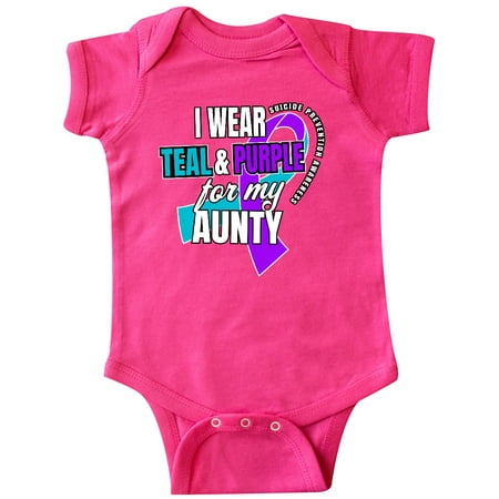 

Inktastic Suicide Prevention I Wear Teal and Purple for My Aunty Gift Baby Boy or Baby Girl Bodysuit