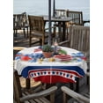 thumbnail image 2 of Outdoor Tablecloth with Umbrella Hole for Patio/Picnic/Party/Camping, 4th of July Waterproof Table Cloth Round Cover Washable, Vintage Floral Blue Red Independence Day (Dia 60"), 2 of 9