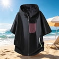 thumbnail image 2 of hotojiny Men's UPF50+ Full Zip Jacket Short Sleeve Sun Protection Quick Dry Rash Guard Athletic Hooded T-Shirt for Fishing Beach, 2 of 6
