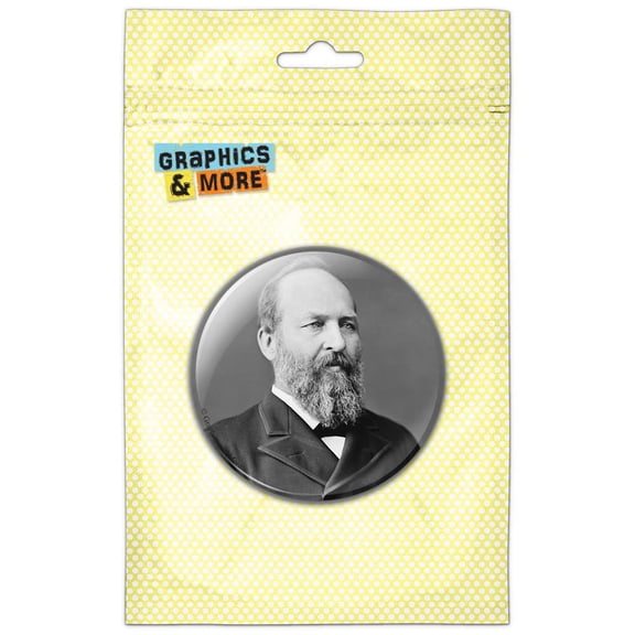 President James Abram Garfield Photo Portrait Seated Pinback Button Pin Badge