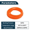 thumbnail image 4 of Manguera de vacío de silicona Unique Bargains para línea de vacío automotriz naranja 20FT 25/64" 10mm ID 2mm Grosor 1Pc Alta temperatura 130PSI Presión máxima para aire y agua, 4 of 6