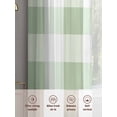 thumbnail image 5 of Sage Green Plaid Sheer Curtains 96 Inch Length 2 Panels Set, Spring Farmhouse Buffalo Checkered Voile Window Treatment Semi Sheer Long Curtains Drapes for Bedroom/Living Room/Kitchen 52"x96"x2, 5 of 7