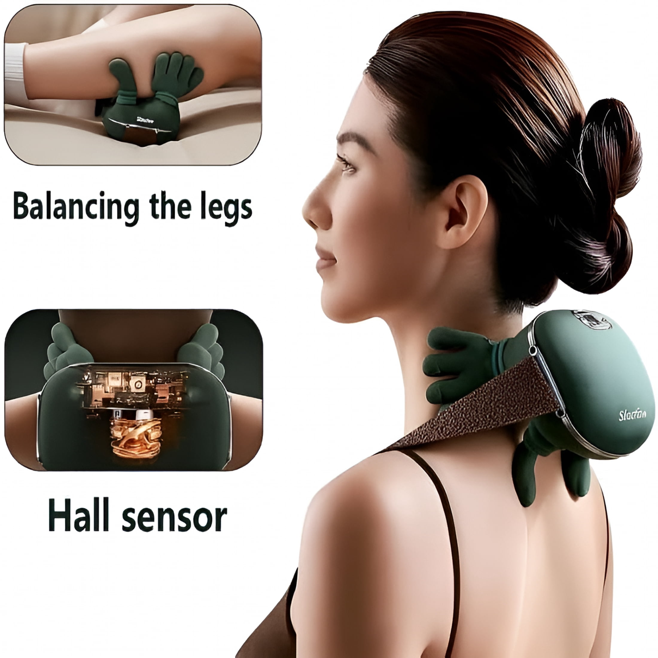 XIRQI Neck Massager,Shiatsu Kneading&Far-Infrared Heat,U-Shape Hands-Free,Rechargeable Portable Neck and Shoulder Back Massager for Pain Relief,Office Home Car Use