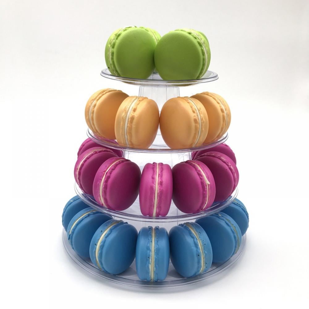 Drawoz 6 Tiers Round Tower Cake Stand Macaron Display Rack for Wedding Birthday Party Supplies