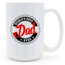 World's Best Dad Coffee Mug - Funny 15oz Tea Cup for for Dad, Stepfather, Grandpa, Husband - Father's Day, Christmas, Birthday Gifts