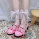thumbnail image 4 of Calcetines cortos de fibra de vidrio con lazo de cinta de Lolita para mujer, medias transparentes finas de verano, 4 of 5