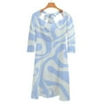 thumbnail image 6 of Light Blue Abstract Swirl Pattern Dress Summer Dresses Woman Street Style Big Size Casual Dress, 6 of 9