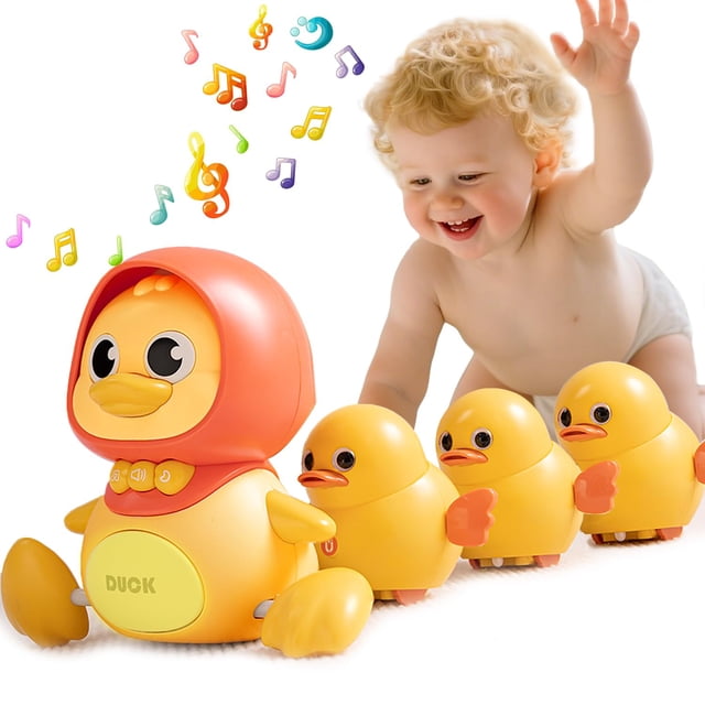 Juego de juguetes para gatear para bebés JUYEE, patos magnéticos que se balancean con música