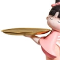 thumbnail image 3 of Bonita figura de niña china con bandeja de resina para decorar encimeras. Rosado, 3 of 4