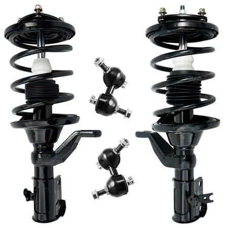 Detroit Axle - Front Strut Replacement for Acura EL Honda Civic, Coil Spring Assembly, Sway Bar - 4pc Suspension Kit Fits select: 2001-2002 HONDA CIVIC LX, 2003-2005 HONDA CIVIC HYBRID