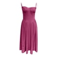 thumbnail image 4 of Xijirk Dresses for Women,Retro Casual Dress Bohemian Style Strappy Long Maxi Dress for Elegant Outings Everyday Wear Comfortable,Womens Dresses,XL,Hot Pink, 4 of 6