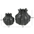 thumbnail image 3 of DecMode 10", 8"H Abstract Tulip Shaped Black Resin Vase, Set of 2, 3 of 12