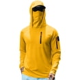 thumbnail image 2 of Men's UPF 50+ Sun Protection Hooded Shirt with Face Cover, Lightweight Long Sleeve Uv Shield Fishing Hoodie Quick Dry Fishing Sun Shirt Yellow Xl, 2 of 5