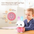 thumbnail image 2 of alilo Bunny Baby Audio Player - Toy w/ Chewable Teether Ears, Colorful Lights - Educational Sounds, Stories, Music, White Noise for 10+ Months Kids - Baby Gift for Learning - Pink, 2 of 10