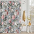 thumbnail image 3 of Shower Curtain Vintage Floral Leaf Shower Curtains for Bathroom Decor, Waterproof Polyester Shower Curtain Set with Hooks, Extra Long 72" x 84" Spring Flower Watercolor, 3 of 9