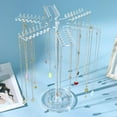 thumbnail image 2 of Acrylic Necklace Organizer, Rotating Necklace Holder Hanger, Transparent Jewelry Organizer Display Stand, With 84 Hangers Hanging Hooks, 1X1 Set Of Display Racks Hooks, Clear, 2 of 7