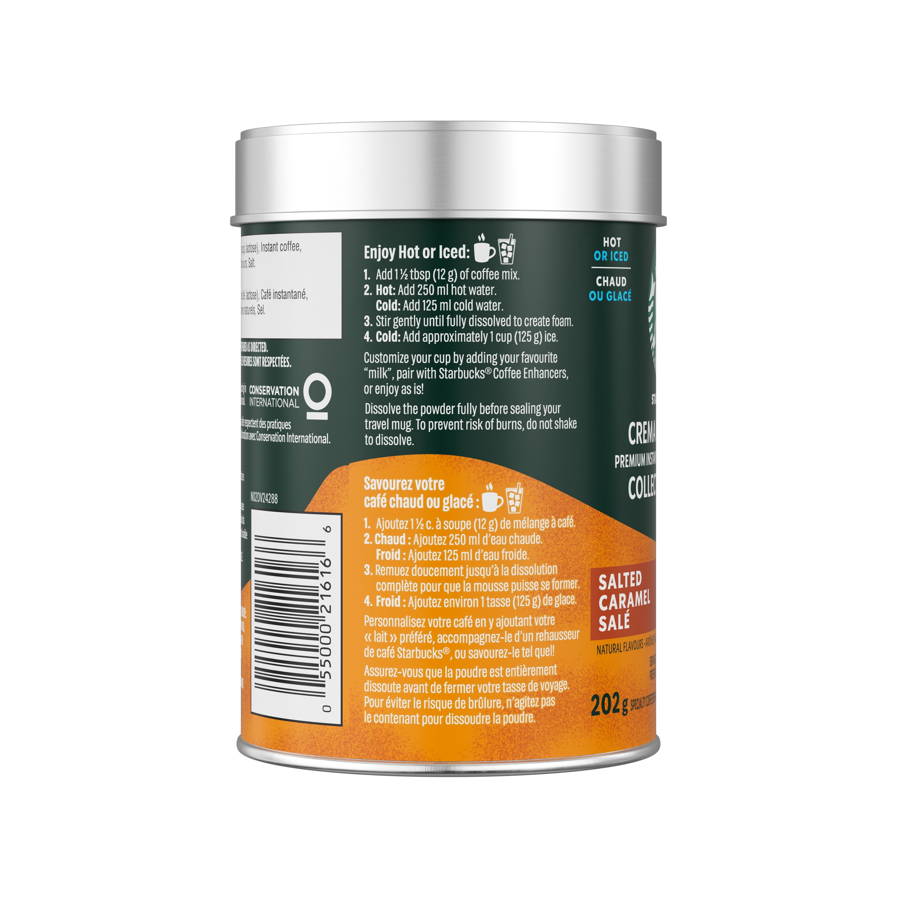 Starbucks Crema Collection Salted Caramel Premium Instant Coffee Mix, Enjoy Hot or Iced