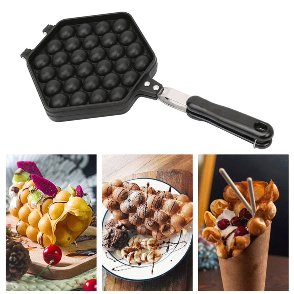 Stainless Steel Fuel Gas Nonstick Egg Bubble Cake Oven Waffle Maker Machine 