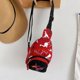 thumbnail image 2 of Shoulder Bag Chest Bag Crossbody Bag for Kids Hiking Cycling Camping Fanny Pack Leather Messenger Bag Red Vertical Style, 2 of 3