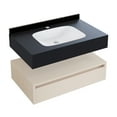 thumbnail image 7 of Avancer 36" Wall-Mounted Bathroom Vanity in White Oak with Black Marble Sink Top, 7 of 7