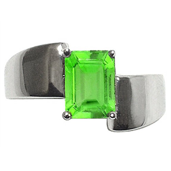 Tommaso Design� Emerald Octagon Cut 8x6mm Genuine Peridot Ring